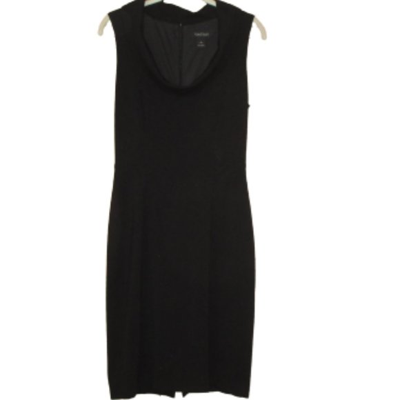 WHBM Black Sleeveless Cowl Neck Sheath Dress Size 8 - Picture 7 of 7